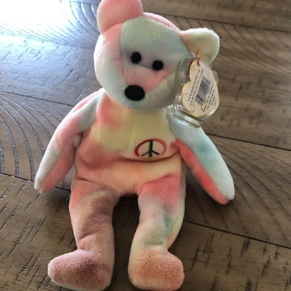 Peace ☮️✌️ Beanie Baby Collection by Ty Pastel Colors. Peace sign ☮️ issued 1996